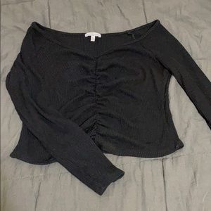 Black off the shoulder crop top. Worn once.